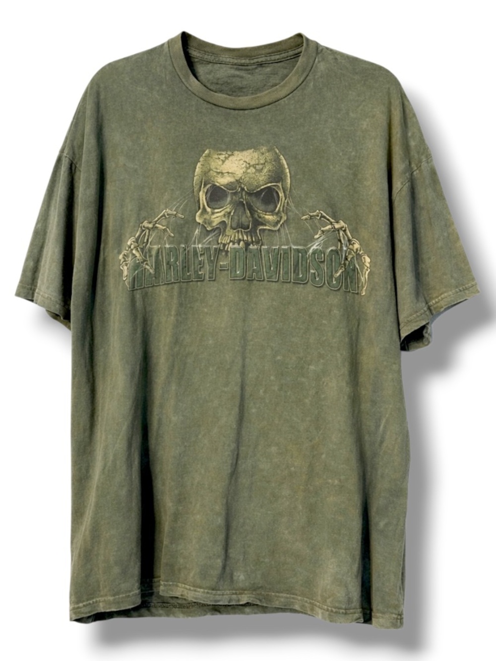 Vintage Harley Davidson Black Hills Skull Tee Distressed Faded Grunge XL